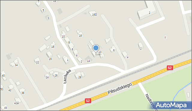 Wadowice, Łazówka, 12, mapa Wadowice