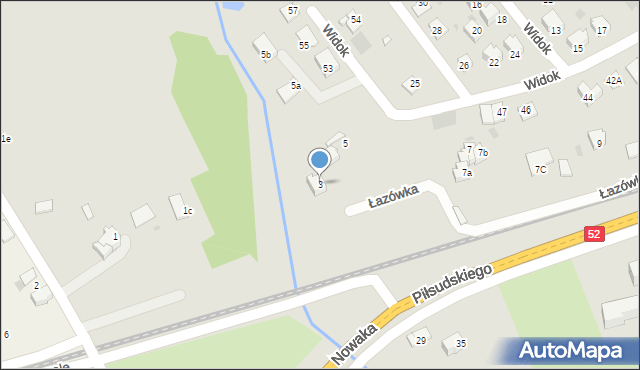 Wadowice, Łazówka, 3, mapa Wadowice