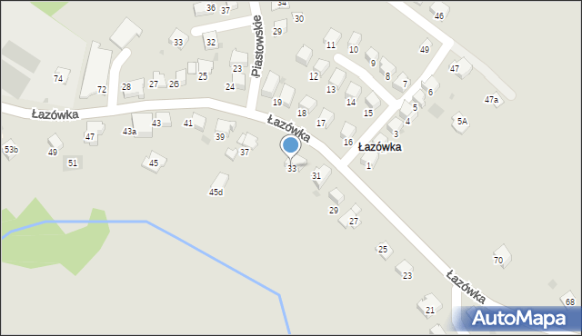 Wadowice, Łazówka, 33, mapa Wadowice