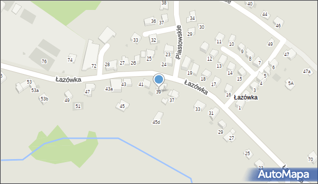 Wadowice, Łazówka, 39, mapa Wadowice