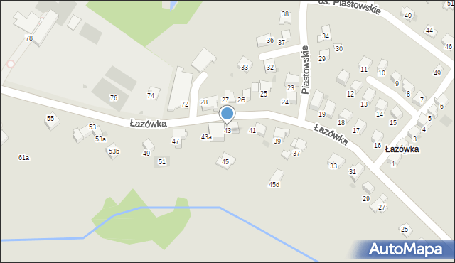Wadowice, Łazówka, 43, mapa Wadowice