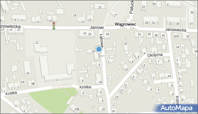 Wągrowiec, Łąkowa, 2, mapa Wągrowiec