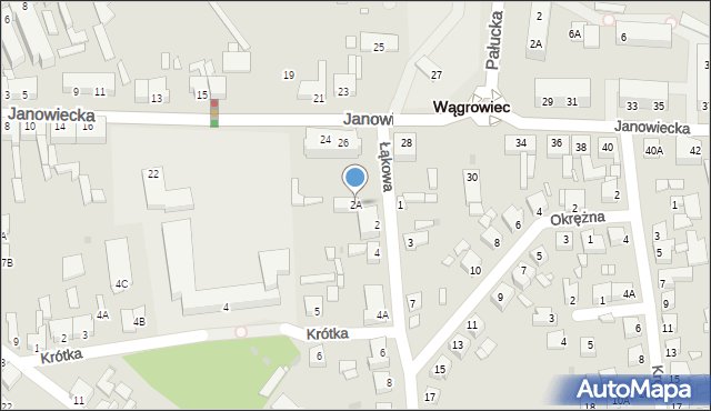 Wągrowiec, Łąkowa, 2A, mapa Wągrowiec