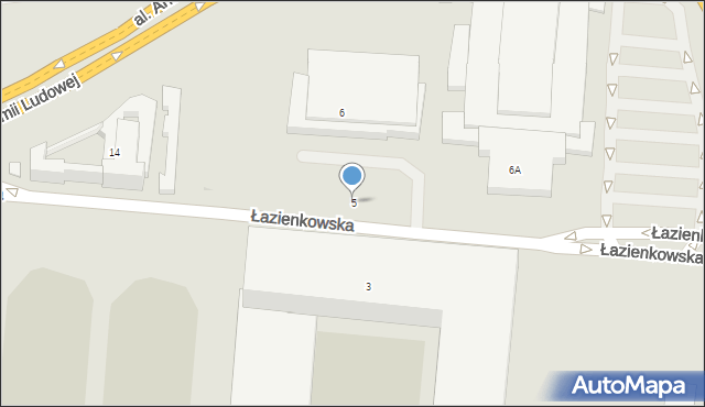 Warszawa, Łazienkowska, 5, mapa Warszawy