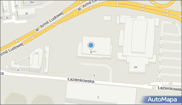 Warszawa, Łazienkowska, 6, mapa Warszawy