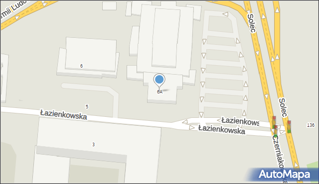 Warszawa, Łazienkowska, 6A, mapa Warszawy