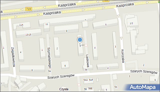 Warszawa, Laskowa, 3, mapa Warszawy