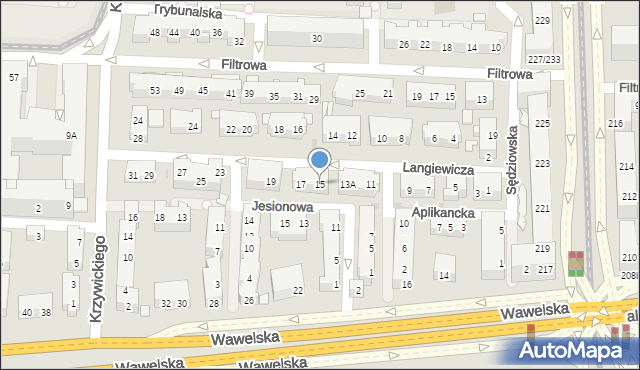 Warszawa, Langiewicza Mariana, gen., 15, mapa Warszawy