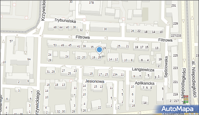 Warszawa, Langiewicza Mariana, gen., 16, mapa Warszawy