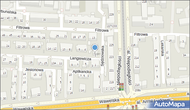 Warszawa, Langiewicza Mariana, gen., 2, mapa Warszawy