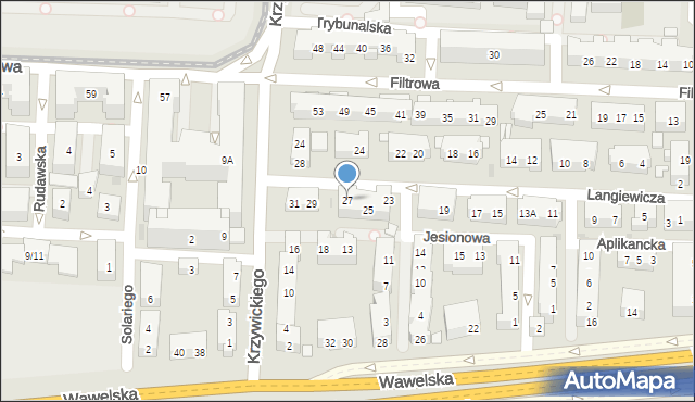 Warszawa, Langiewicza Mariana, gen., 27, mapa Warszawy