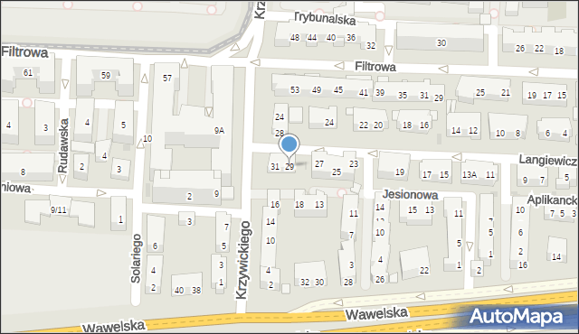 Warszawa, Langiewicza Mariana, gen., 29, mapa Warszawy