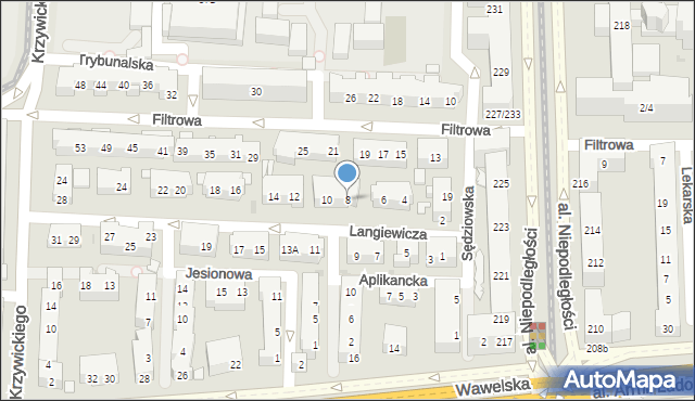 Warszawa, Langiewicza Mariana, gen., 8, mapa Warszawy