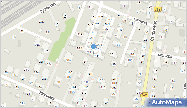 Warszawa, Łamana, 7/32, mapa Warszawy