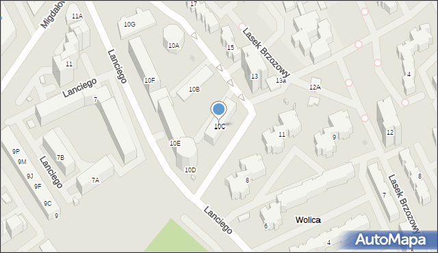 Warszawa, Lanciego Franciszka Marii, 10C, mapa Warszawy