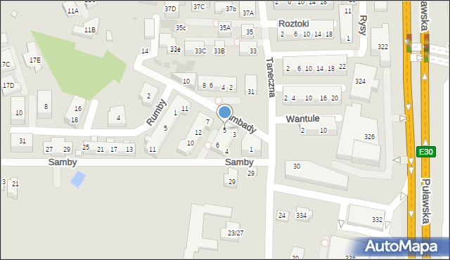 Warszawa, Lambady, 5, mapa Warszawy