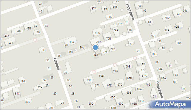 Warszawa, Łasaka Henryka, 34d, mapa Warszawy