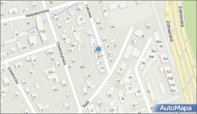 Warszawa, Lakowa, 5, mapa Warszawy