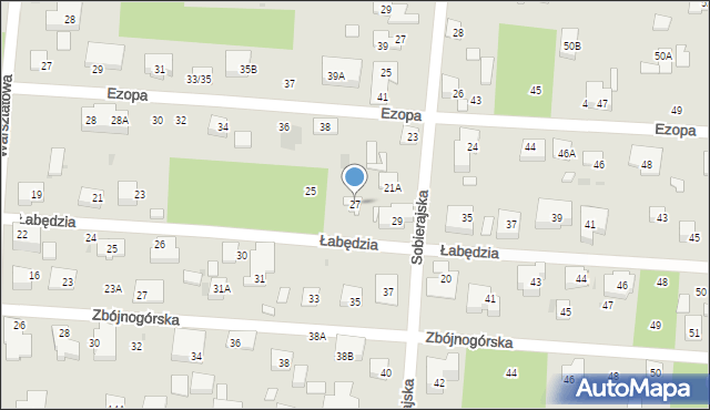 Warszawa, Łabędzia, 27, mapa Warszawy