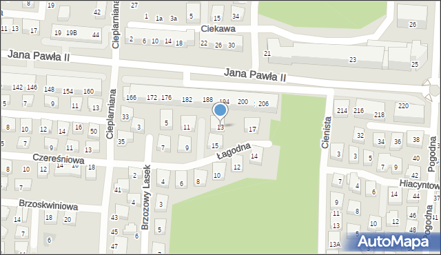 Warszawa, Łagodna, 13, mapa Warszawy