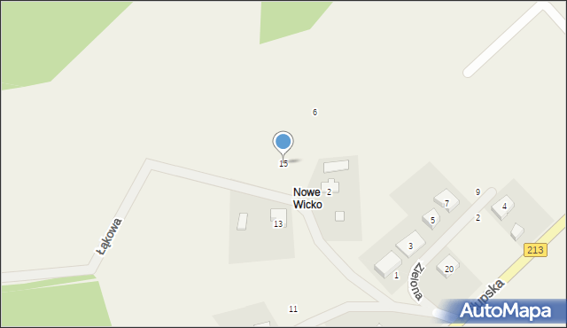 Wicko, Łąkowa, 15, mapa Wicko