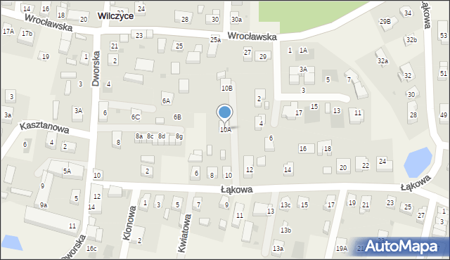 Wilczyce, Łąkowa, 10A, mapa Wilczyce