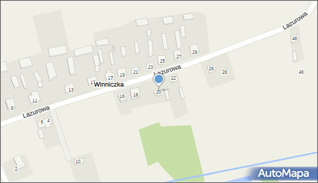 Winniczka, Lazurowa, 20, mapa Winniczka