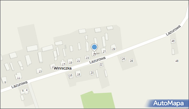 Winniczka, Lazurowa, 25, mapa Winniczka