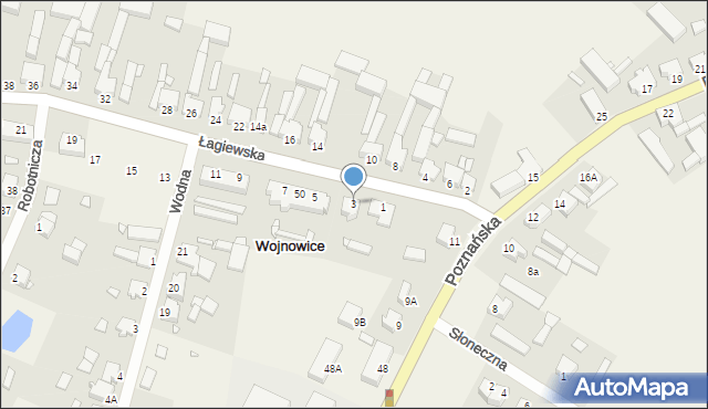 Wojnowice, Łagiewska, 3, mapa Wojnowice