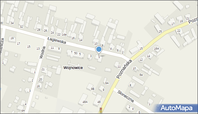 Wojnowice, Łagiewska, 49A, mapa Wojnowice