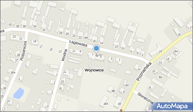 Wojnowice, Łagiewska, 50, mapa Wojnowice