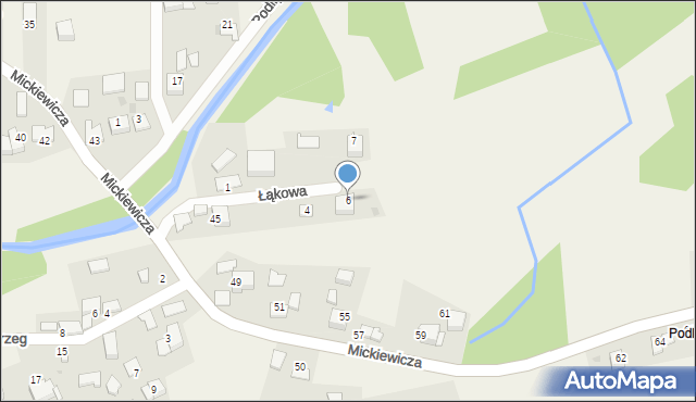 Wola Radziszowska, Łąkowa, 6, mapa Wola Radziszowska