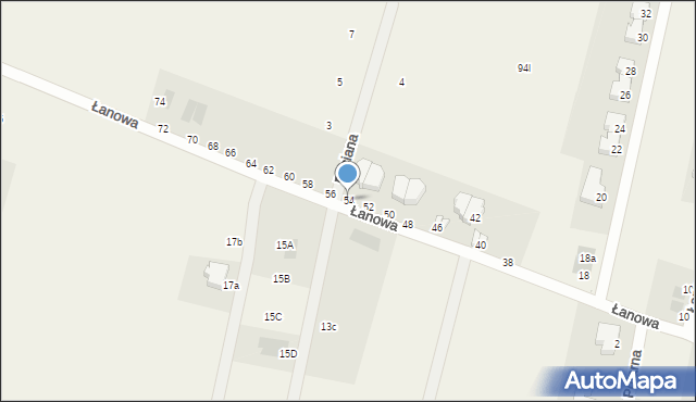 Wołczkowo, Łanowa, 54, mapa Wołczkowo