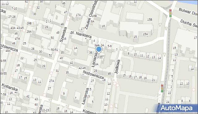 Wrocław, Łaciarska, 30-33, mapa Wrocławia