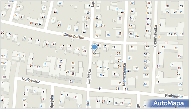 Wrocław, Lądecka, 30, mapa Wrocławia