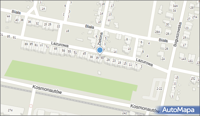 Wrocław, Lazurowa, 33, mapa Wrocławia