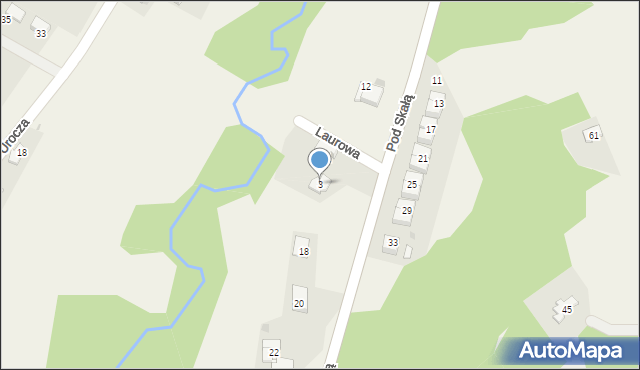 Wrząsowice, Laurowa, 3, mapa Wrząsowice