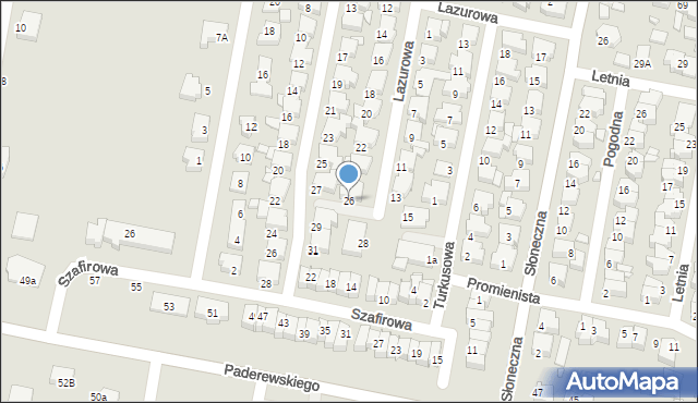 Września, Lazurowa, 26, mapa Wrześni