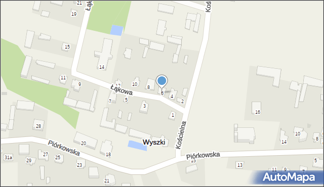 Wyszki, Łąkowa, 6, mapa Wyszki