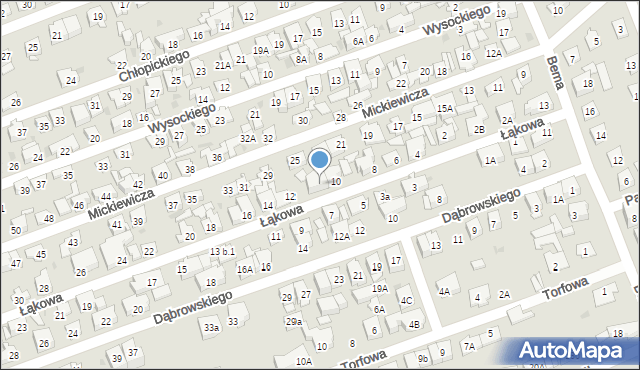 Ząbki, Łąkowa, 10A, mapa Ząbki