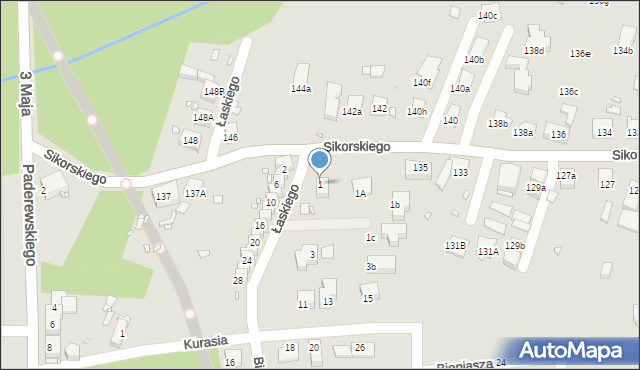 Zabrze, Łaskiego Jana, 1, mapa Zabrza