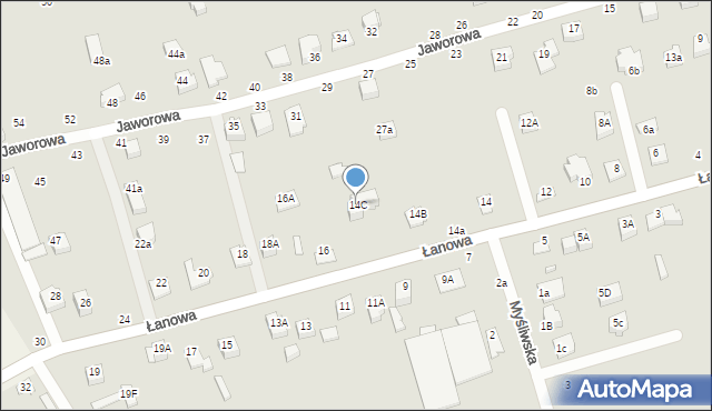 Zamość, Łanowa, 14C, mapa Zamościa