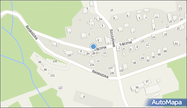 Zarzecze, Łączna, 15, mapa Zarzecze