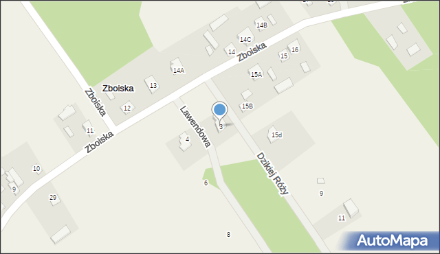 Zboiska, Lawendowa, 3, mapa Zboiska