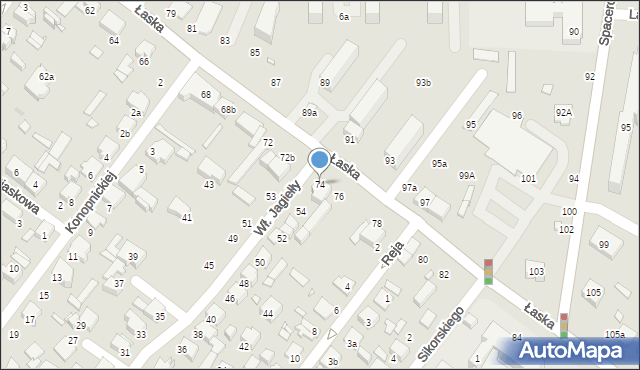 Zduńska Wola, Łaska, 74, mapa Zduńska Wola