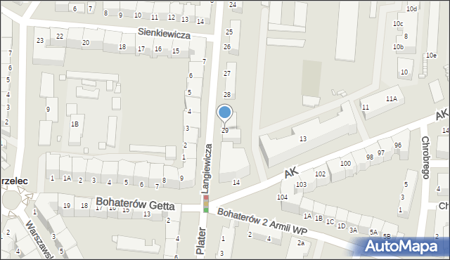 Zgorzelec, Langiewicza Mariana, gen., 29, mapa Zgorzelec