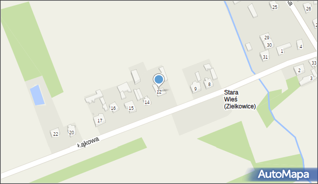 Zielkowice, Łąkowa, 12, mapa Zielkowice