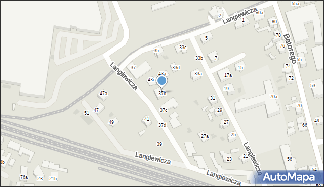 Zielona Góra, Langiewicza Mariana, gen., 37b, mapa Zielona Góra