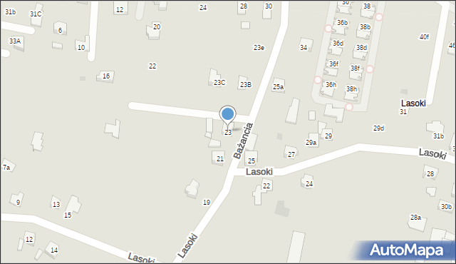 Żory, Lasoki, 23, mapa Żor