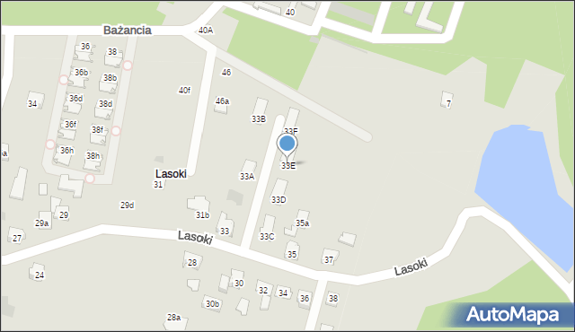Żory, Lasoki, 33E, mapa Żor